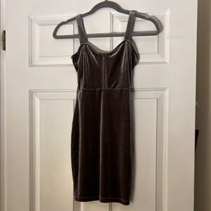 Taupe Velvet Dress